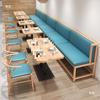 Celebridad de Internet Tienda de Té con Leche Tienda de Dulces Asiento de Tarjeta de Pared de Acero Inoxidable Sofá Mesa y Silla Estilo Madera Maciza Combinación de Banco para Cafetería