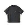 Acu Roupa Masculina Color Block Manga Curta Masculina 2026 Verão Novo Bolso Casual Solto Top Camiseta para Homem