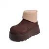 Botas de nieve de plataforma modernas y versátiles para mujeres bajitas, nueva colección de invierno 2026, con forro de felpa añadido para mayor calidez