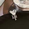 Cuffs para Orejas Geniales y Elegantes con Estrella de Circonita Microincrustada y Aretes en Forma de Corazón para Niñas, Aguja de Plata 925 Joyería de Plata al por Mayor Aretes de Estrella de Cinco Puntas