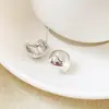 Pendientes de Metal Cepillado de Lujo Ligero Estilo Francés con Ganchos de Plata 925, Estilo Minimalista de Nicho, Sensación de Alta Gama, Pendientes Chapados en Oro Real al por Mayor
