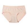Ropa interior de cintura media con grafeno antibacteriano para mujer, de algodón puro, sin marcas, de una pieza, con canalé en color caramelo.