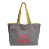 Bolsa Tote Listrada Grande Capacidade Estilo Coreano Comércio Exterior Moda Simples Casual Bolsa de Ombro Simples Bolsa de Lona Estilo Coreano para Mulheres