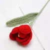 Buquê de Rosas de Crochê Feito à Mão, Buquê de Casamento, Lã Especial para Tricô, Cravo do Dia das Mães, Item Quente do Tiktok