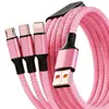 Kit de Cabo de Dados de Carregamento Rápido 3 em 1 Adequado para Apple, Huawei, Honor, Oppo, Xiaomi, Vivo, Cabo de Carregamento Um para Três