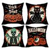 Almohada de Calabaza y Calavera de Halloween Decoración para Fiestas Navideñas en Casa Cojín para Sofá Cama de Sala de Estar Personalizada con Tu Imagen