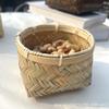 Cesta de Bambú de Boca Redonda y Fondo Cuadrado Cesta de Pan de Bambú Cesta Redonda Cesta de Cuatro Patas Cesta para Dim Sum Cesta de Almacenamiento Cesta para Snacks Cesta de Almacenamiento para el Hogar