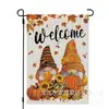 Bandera de Lino de Doble Cara Popular Transfronteriza de Calabaza y Espantapájaros de Acción de Gracias Personalizada para Decoración de Patio Bandera de Jardín