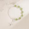 Pulseira da felicidade em Jade Hetian prateado quebrada feminina 2023 nova namoradas chinesas Pulseira de casal prateada quebrada pulseira de contas de imitação de Jade