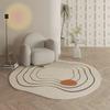 Lujo Ligero Estilo Crema Dormitorio Manta Irregular de Mesita de Noche Estudio Silla Giratoria Alfombrilla Antideslizante Sala de Estar Alfombra Tienda Completa Suministro Directo de Fábrica