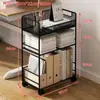 Carrinho de livros para sala de aula com rodas, organizador de estante simples para estudantes, prateleira de armazenamento móvel ao lado da mesa