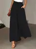 Pantalones de pierna ancha de venta caliente Primavera/Verano 2026 Europeos y Americanos Transfronterizos con Cintura Elástica y Estampado de Lunares Pantalones Falda Largos Ropa de Mujer