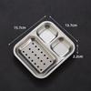 Plato para Barbacoa estilo Coreano 304 con Plato de Sabores de Tres Compartimentos Drenaje Plato para Dumplings Plato Picante Plato para Barbacoa Plato para Bistec