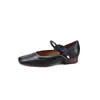 Zapatos Mary Jane nuevos de otoño 2024, color oveja vintage a juego, punta cuadrada francesa, tacón bajo plano