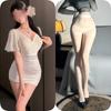 Lencería Sexy, Falda Sexy Transparente para Cadera, Uniforme Estilo Antiguo Qqny Estilo Pura Pasión Ajustado Tentación Coqueteo Conjunto de Pijama