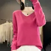 Nuevo suéter de lana grueso sin costuras para otoño e invierno para mujer, jersey de punto de manga larga, prenda básica versátil