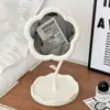 Espejo de maquillaje con forma de corazón para niña, giratorio, portátil, para dormitorio de estudiantes