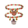 Pulsera Navideña Más Vendida de Amazon, Pulsera con Colgante de Aleación, Cuentas de Arroz Árbol de Navidad Copo de Nieve, Pulsera de Cuentas de Arcilla Suave