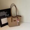 Bolsa Feminina de Grande Capacidade 2025 Novo Estilo Transfronteiriço Color-Block Bolsa de Ombro Casual Simples Versátil Bolsa Tote de Grande Capacidade para Mulheres