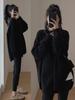 Suéter suave de largo medio para otoño e invierno para mujer, diseño de estilo perezoso, holgado, grueso, tejido, camiseta básica de estilo extranjero para interior