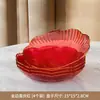 Plato para huesos de PET vajilla plato transparente para huesos plato para aperitivos casero plato para aperitivos de sala de estar plato para postres plato para frutas juego