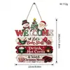 Decoración Navideña Transfronteriza Árbol de Pared con Forma de Colgante Colgante Creativo de Madera de Hombre de Jengibre Colgante de Muñeco de Nieve Navideño y Anciano