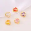 Acessórios de joia semiacabados para atacado material metal cravejado zircônia Pingente de coração colar pulseira brincos pingente diy