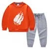 Primavera e Outono 2023 nova roupa infantil transfronteiriça suéter infantil calça conjunto de duas peças cor sólida bebê algodão manga longa