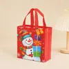 Bolsa de Regalo de Mano Color Navidad Bolsa de Dulces Navideños No Tejida Bolsa de Regalo Navideña Impresa para Fiesta