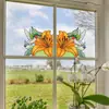 Cbccht106 Adesivo de Vidro para Canto de Janela Floral e de Pássaros Transfronteiriço, Adesivo Colorido Dupla Face Ultra-Transparente Adesivo de Flor para Canto de Vidro Decorativo