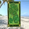 Toalla de Secado Rápido para Vacaciones Transfronterizas junto al Mar, Toalla de Playa de Estilo Sencillo, Trébol de la Suerte Verde Portátil Toalla de Baño Fuerte Absorbente de Agua