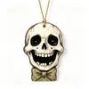 Ornamento de Madeira Estilo Retrô Americano para Pendurar no Corredor de Halloween Fantasma Gato Preto Abóbora Coruja Decorações para Vitrine de Casa