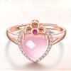 Anillo Corona de Corazón de Celebridad de Internet Cristal Rosa Japonés Lujo Ligero Anillo Reina de Corazón Anillo Eterno Mi Corazón de Celebridad de Internet