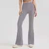 Nuevos Pantalones Acampanados de Yoga Antibacterianos para Mujer, Pantalones Deportivos Acampanados de Color Sólido para Fitness, Ajustados de Lycra de Cintura Alta Levanta Glúteos
