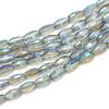 Nova imitação de cristal 6*10mm sementes de melão contas de vidro seção oval banhado a cor contas espalhadas acessórios de joias faça você mesmo atacado