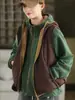 Chaleco Reversible de Comercio Exterior 2025 Invierno Nueva Moda Chaleco Acolchado con Capucha Chaqueta Corta Cálida para Mujer