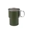 Taza portátil de acero inoxidable 304 con popote, asa con veta de madera, taza de café para exteriores, vaso de agua irrompible, taza con popote