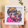 Enfeites de Pintura de Diamante, Adesivos de Desenho Animado DIY Fofos Feitos à Mão, Porta-Retratos de Acrílico, Pinturas Decorativas, Decorações para Quarto e Sala de Estar no Atacado