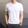Playera de Verano de Color Sólido para Hombre, Top de Media Manga con Cuello Redondo, Camiseta Básica Blanca para Hombre, Camisa Moderna de Corte Slim