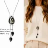 Cadena para Suéter de Collar Largo Geométrico, Accesorio de Lujo de Alta Gama, Versátil y de Moda, Colgante de Perla para Otoño e Invierno