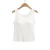 Regata Básica Slim Fit Hot Girl com Bojos para Uso Interno e Externo Feminina Verão Cor Sólida Emagrecimento Esportivo Regata Suspender