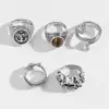 Joyería de Mano para Hombre de Venta Caliente Transfronteriza Europea y Americana Anillo Retro con Forma de Serpiente y Calavera Accesorios de Anillo de Apilamiento de Gama Alta Hip-Hop