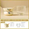 Colador de Té de Cerámica Blanco Mariposa Orquídea Hecho en Fábrica, Separador de Agua de Té Filtro Estilo Chino de Alta Gama