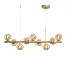 Luminária Pendente de Vidro para Restaurante de Luxo Leve Feijão Mágico, Design Criativo Minimalista Italiano, Luminária de Mesa para Sala de Jantar de Villa, Sem Alumínio