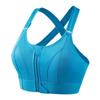 Sutiã Esportivo com Zíper Frontal Ajustável à Prova de Choque Respirável Sem Aro Colete Esportivo Roupa Íntima Costas Cruzadas para Mulheres