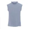 Corea del Sur Dongdaemun Nuevo Chaleco Sin Mangas Elástico Delgado Adelgazante Cuello Alto Sexy Camisa Top para Mujer Verano