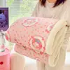 Manta de Veludo de Cordeiro Sanrio Coração Girly Fofa de Leite Multifuncional Quente Manta Casual Cobertor de Veludo