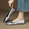 Zapatos Súper Bonitos Estilo Francés Súper Suaves 2025 Nuevos Punta Redonda Planos Pequeños de Piel para Mujer
