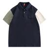 Estilo de Vestido 2024 Verano Estilo Japonés Moda Combinación de Colores Camisa Polo Manga Corta para Hombre y Mujer Suelta Casual Combinable Camiseta