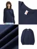AG240 g Edición Grande Hombro Caído Manga Larga Algodón para Hombre Primavera y Otoño Color Sólido Casual Cuello Redondo Chaqueta Top de Moda